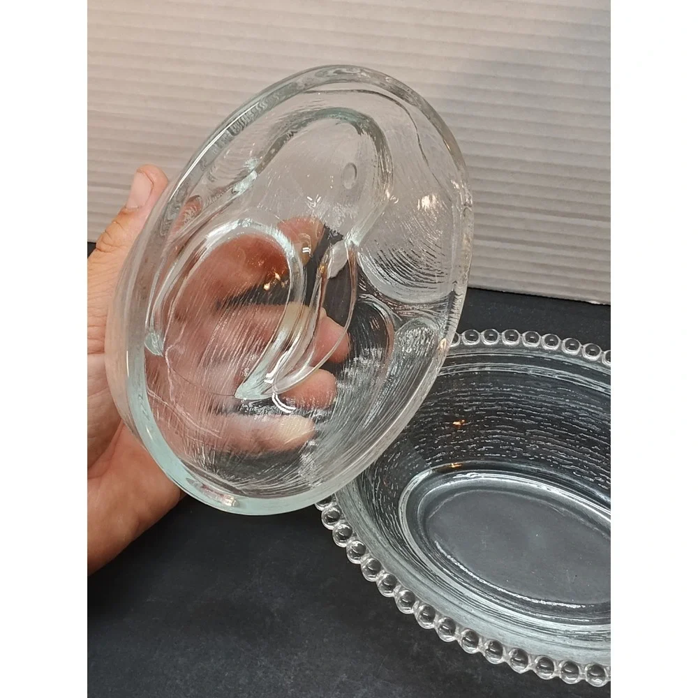 Vintage Indiana Glass Clear Nesting Bunny Rabbit Candy Dish Easter Cottage Core